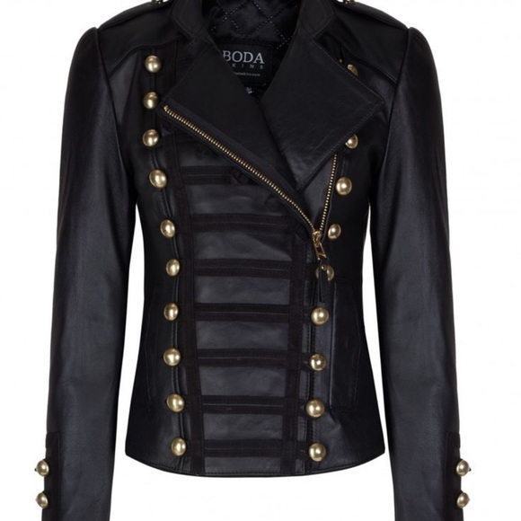 Boda Skins Black Napa Sheep leather Napoleon V2 biker jacket - Picture 8 of 15